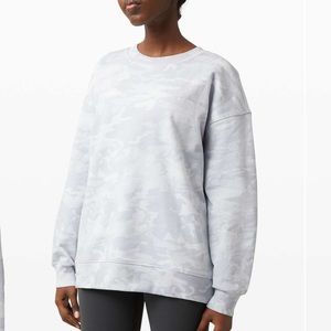 Lululemon Perfectly Oversized Crew Incognito Camo Alpine White Multi